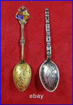 10 Miscellaneous Sterling Silver Souvenir Spoons (#3774)