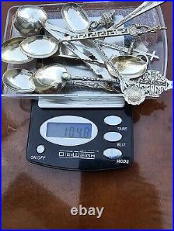 10 Sterling Silver Souvenir Spoons