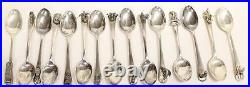 15x Yukon Figural sterling silver spoons HM Sheffield Cooper Bros. Date C 1965
