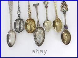 1865-1910's British & Austrian Collector Spoons Sterling Silver
