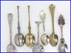 1865-1910's British & Austrian Collector Spoons Sterling Silver