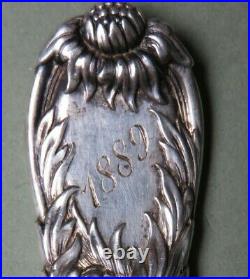 1889 Ny Tiffany Co Chrysanthemum Gold Wash New York. 925 Silver Souvenir Spoon