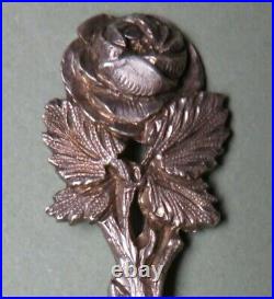 1890 London England Uk Rose Ja Ts Souvenir Spoon Hand Engraved Sterling Silver