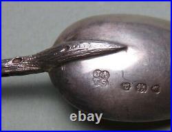 1890 London England Uk Rose Ja Ts Souvenir Spoon Hand Engraved Sterling Silver