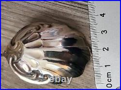 1891 Flowers Rare DURGIN Sterling 925 PLYMOUTH 1620 Berry Spoon Mono FMB Antique