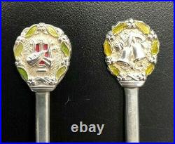 1972 -1979 Gorham Sterling Silver Enamel Christmas Souvenir Spoon 8 Spoons
