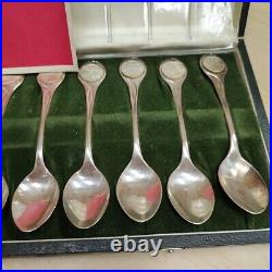 1972 Franklin Mint Sterling Silver 12 Days Of Christmas Spoons in Original Box