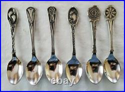 1976 Franklin Mint Sterling Silver Love Demitasse Spoons Set 6