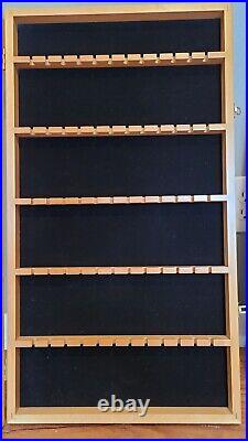 (2)60 Spoon Display Cases for Antique/Souvenir Spoon. Wall Mountable. Wood/Glas