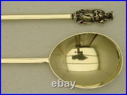 2 English Sterling Silver Apostle Spoon JTHJHM Made 1887-88 St. James & Phillip