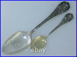 2 Sterling SHIEBLER 5 7/8 & 4 Souvenir Spoons CHAUTAUQUA New York