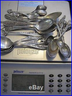21 Souvenir Spoons Sterling Silver Figural and Ornate. Black Americana + others