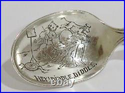 3 7/8 in Sterling Silver Wallace Antique Hey Diddle Diddle Baby Spoon
