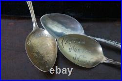 31 Vintage Antique Sterling 925 & Silver Plate Spoons Enamel Souvenir