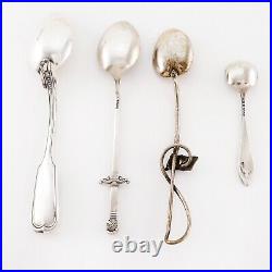 4 Sterling Silver Souvenir Spoons Honolulu, Andover School, Masonic, Niagara Falls