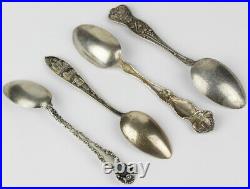 (4) Vintage Sterling Silver California Souvenir Spoons Catalina, San Francisco