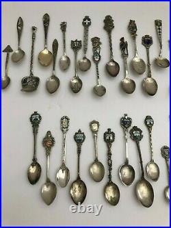40 STERLING SILVER SOUVENIR SPOONS- 418.2g SOME HIGHLY COLLECTIBLE SPOON