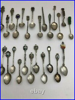 40 STERLING SILVER SOUVENIR SPOONS- 418.2g SOME HIGHLY COLLECTIBLE SPOON