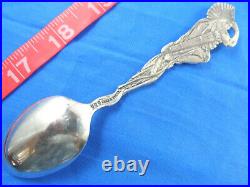 5-1/4 Figural Indian Catalina Island California Sterling Silver Souvenir Spoon