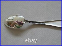 5 Antique Sterling Demi-tasse Spoons Art Nouveau Enamel Seattle World's Fair