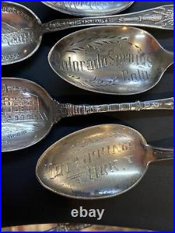5 Vintage Native American Sterling Silver themed Souvenir spoons 87 Grams