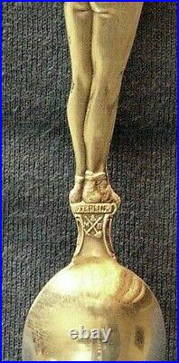 584-Antique sterling silver Indian warrior souvenir spoon