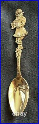 588-Antique sterling silver Santa Claus souvenir spoon