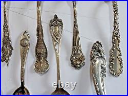 593.2g of Sterling Silver, Mostly Souvenir Spoons, Enamel, Indians