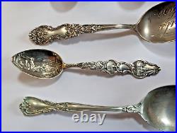 593.2g of Sterling Silver, Mostly Souvenir Spoons, Enamel, Indians