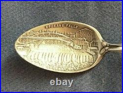 595-Antique sterling silver Indian warrior souvenir spoon
