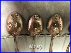6 Silver NAGASAKI Snake & Rat Spoons Antique Imperial Russian 84 Sterling