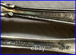 6ea. Vintage. 925 Sterling Silver Souvenir Spoons Alaska & Washington 81.3 Grams