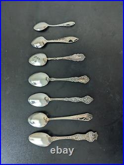 7 Vintage Sterling Silver Spoons SAN FRANCISCO GOLDEN GATE MID-WINTER EXPO 1894