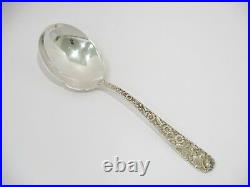 8.25 in Sterling Silver S. Kirk & Son Antique Floral Repousse Serving Spoon