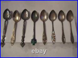 8 VINTAGE STERLING SILVER SOUVENIR SPOONS 84g TW ALL SPOONS STERLING SC9