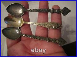 8 VINTAGE STERLING SILVER SOUVENIR SPOONS 84g TW ALL SPOONS STERLING SC9
