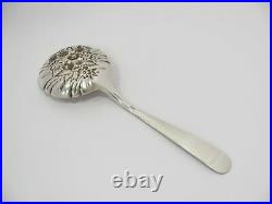 9 1/8 in Sterling Silver S. Kirk & Son Antique Floral Repousse Serving Spoon