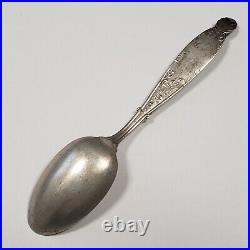 925 Silver Souvenir Spoon 1893 Chicago Worlds Fair Fisheries Building FL1020