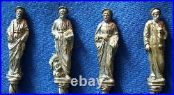 977-Lot of 4 Antique sterling silver souvenir spoon with figurines