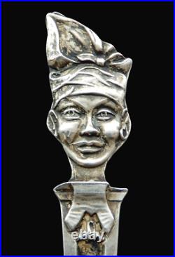 ANTIQUE Sterling Silver Figural BLACK AMERICANA Souvenir Spoon NASSAU