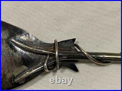 Aesthetic Figural Fish shell fishing rod Sterling Silver Souvenir Spoon