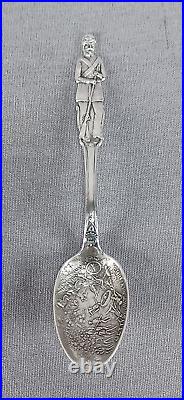 Alvin Sterling Silver Battle of Gettysburg 1863 Union Soldier Souvenir Spoon