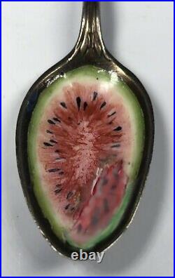 American Gorham Enamel on Sterling Silver Atlanta Watermelon Souvenir Spoon