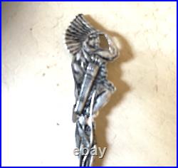 American Native Indian 3D Figure Sterling Silver Souvenir Spoon Kittatiny House