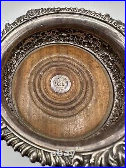 Antique 1800s USA Historic Oregon State Seal Sterling Silver Wine Coaster