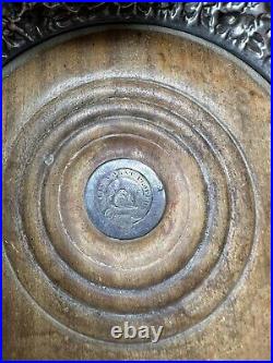 Antique 1800s USA Historic Oregon State Seal Sterling Silver Wine Coaster