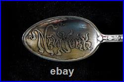Antique 1891 Sterling Silver Cherub New York Souvenir Spoon