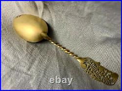 Antique 1893 Worlds Fair Gilt Filigree Sterling Silver Souvenir Spoon