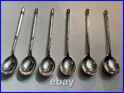 Antique 1899 Sterling Silver 84 Russian Niello Hand Chased 6 Spoons