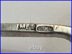 Antique 1899 Sterling Silver 84 Russian Niello Hand Chased 6 Spoons